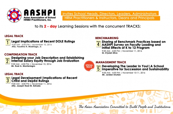 AASHPI November 10-11 Learning Sessions